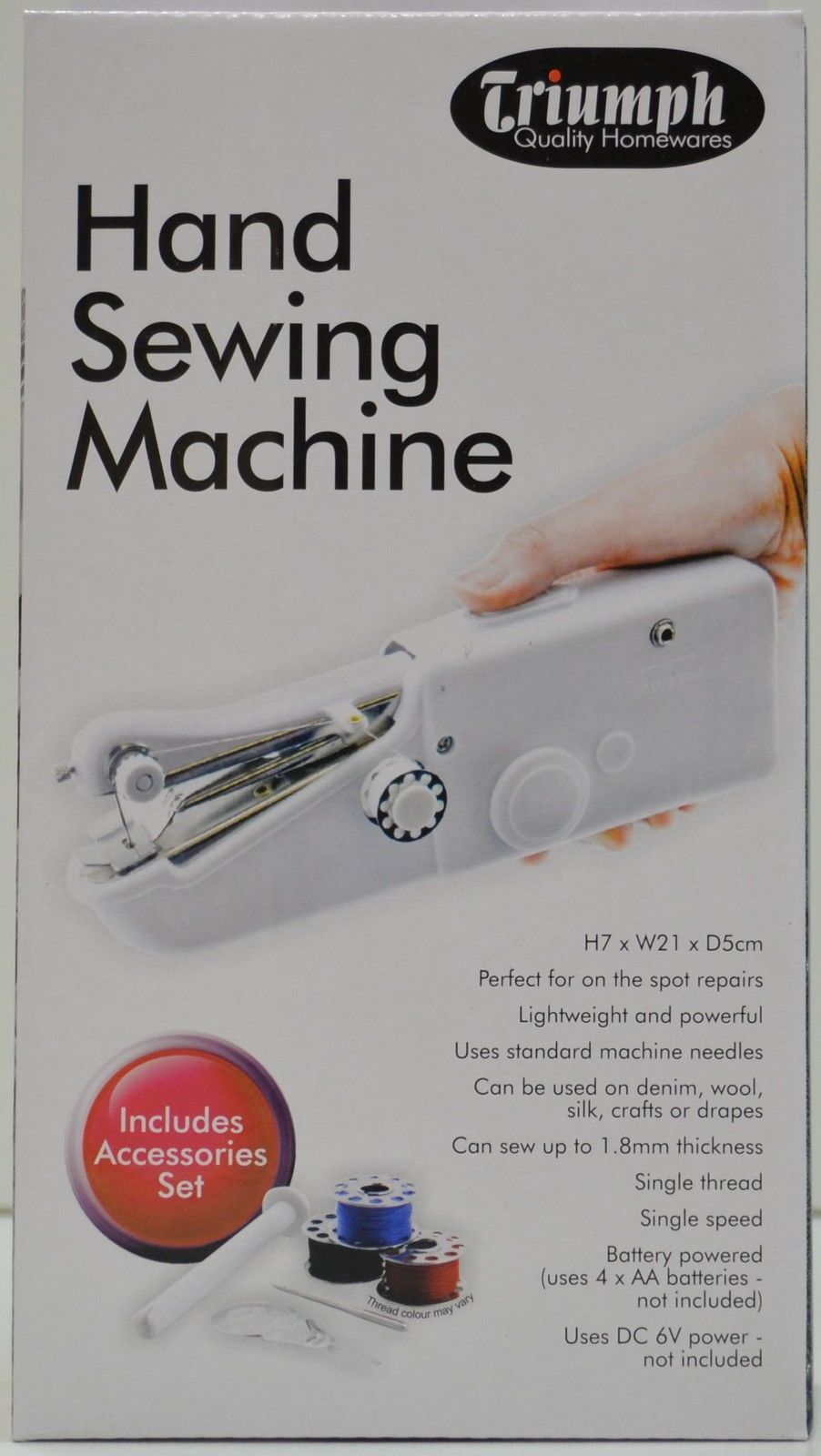 Triumph Hand Sewing Machine With Accessory Set, Perfect for On The Spot