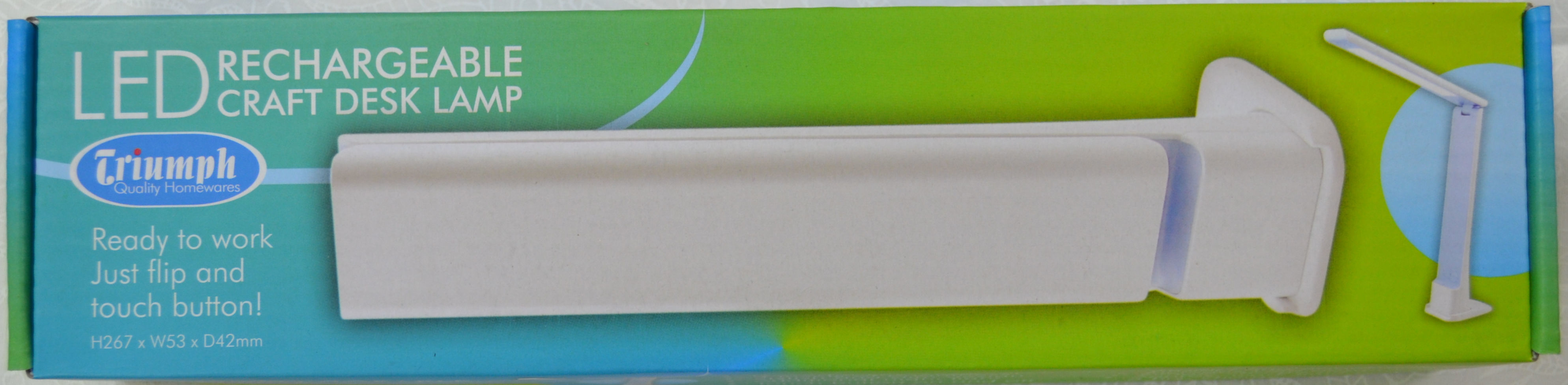 Triumph LED Rechargeable Craft Desk Lamp Blue/White