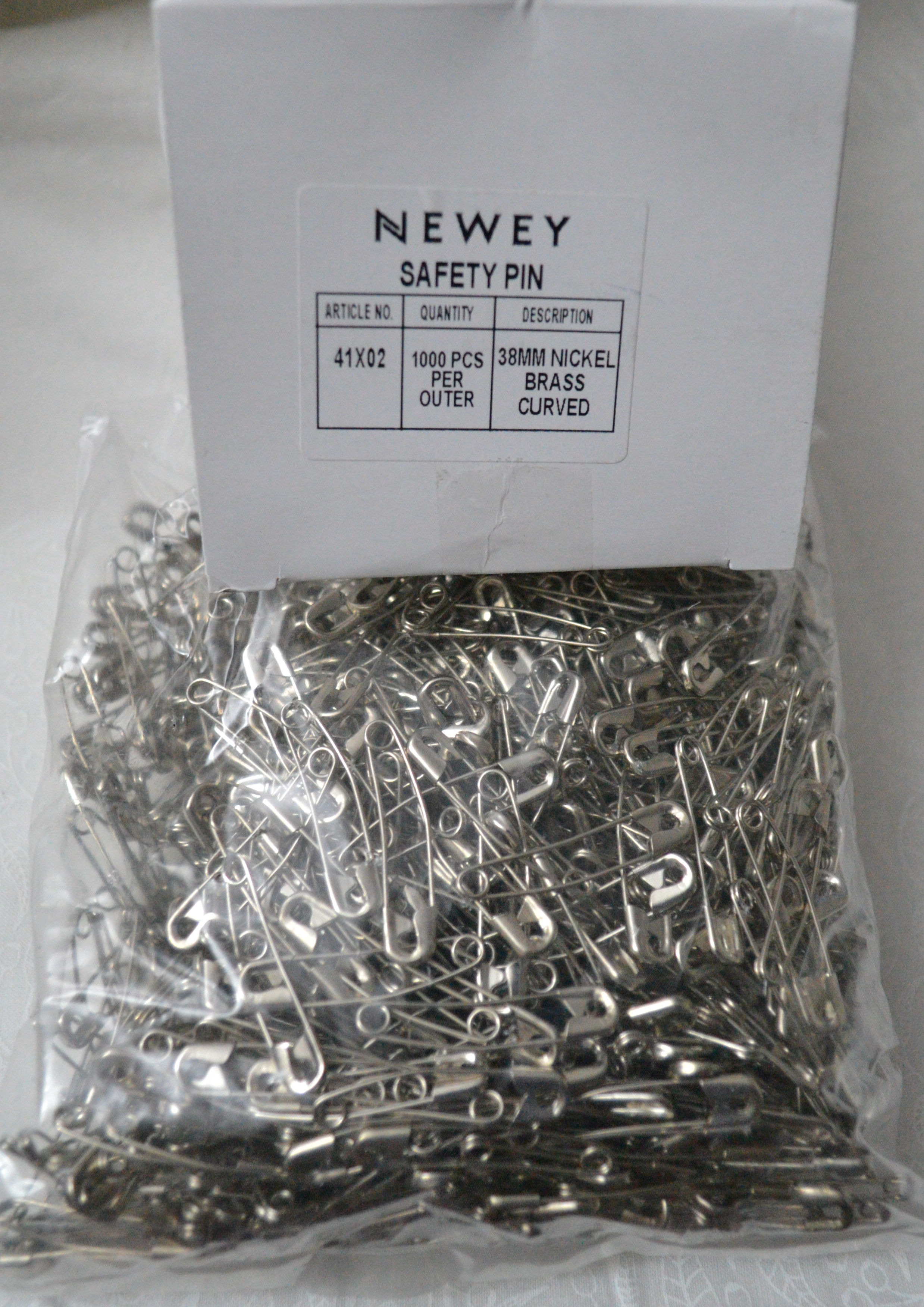 1000 PACK Safety Pins, Bulk Pins Closed, Silver Color, Nickel