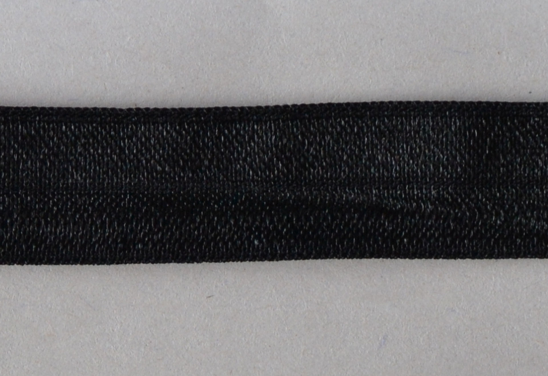 Fold-Over Elastic, Black 15mm wide per metre, aka Ribbon Elastic