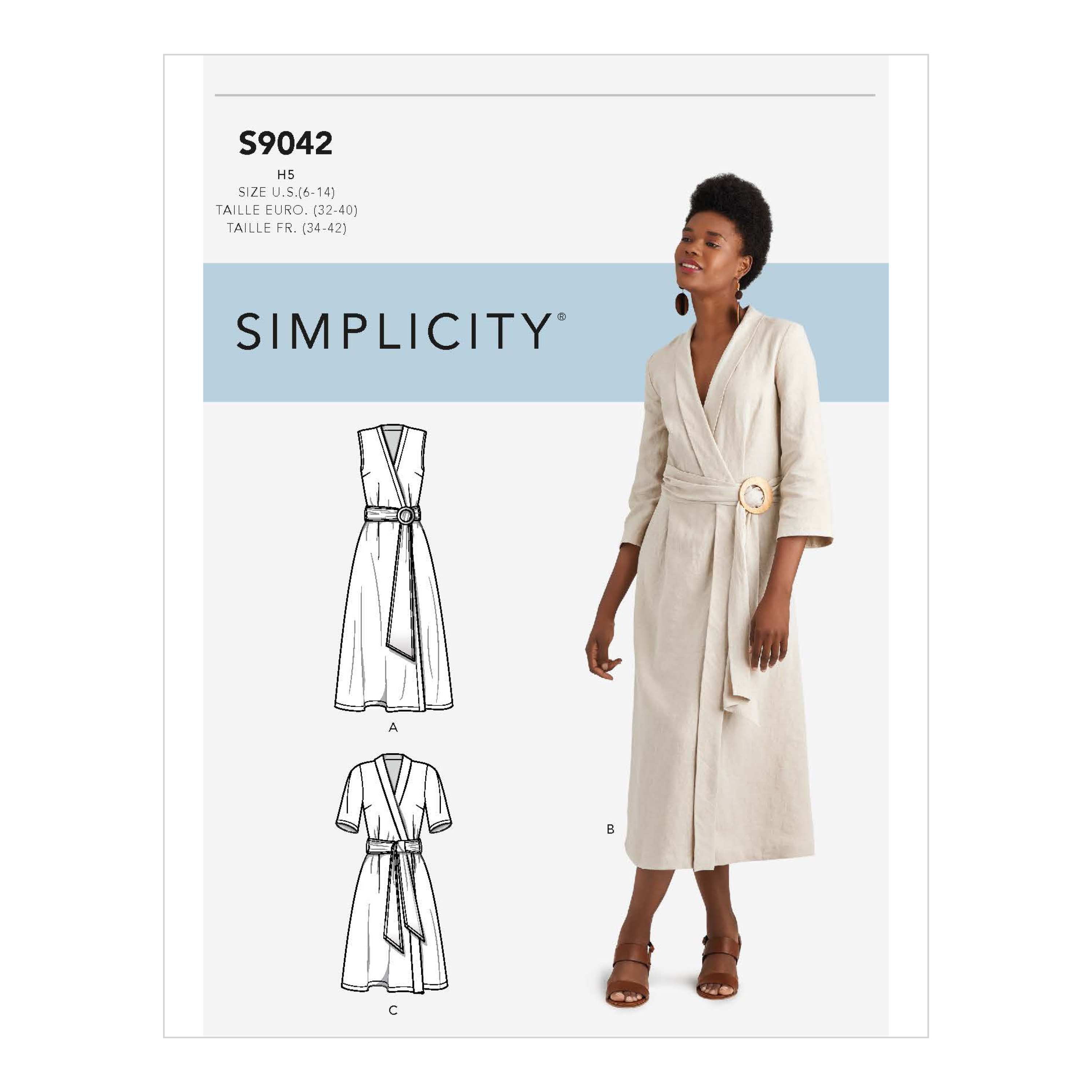 Simplicity Sewing Pattern S9042 Misses' Wrap Dresses With Waist Tie