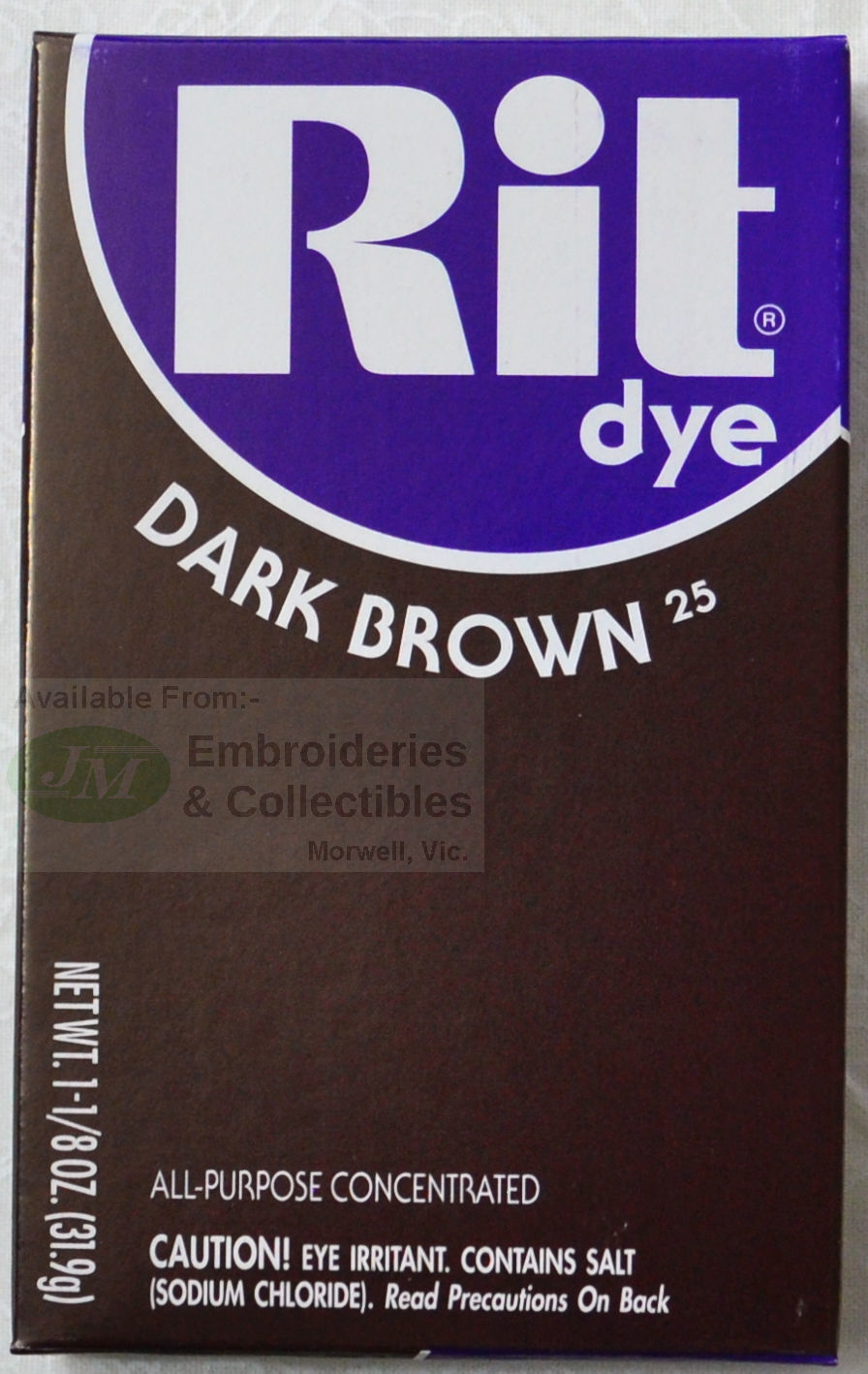 RIT ALL Purpose Powder Fabric Dye 31.9g Packet DARK BROWN