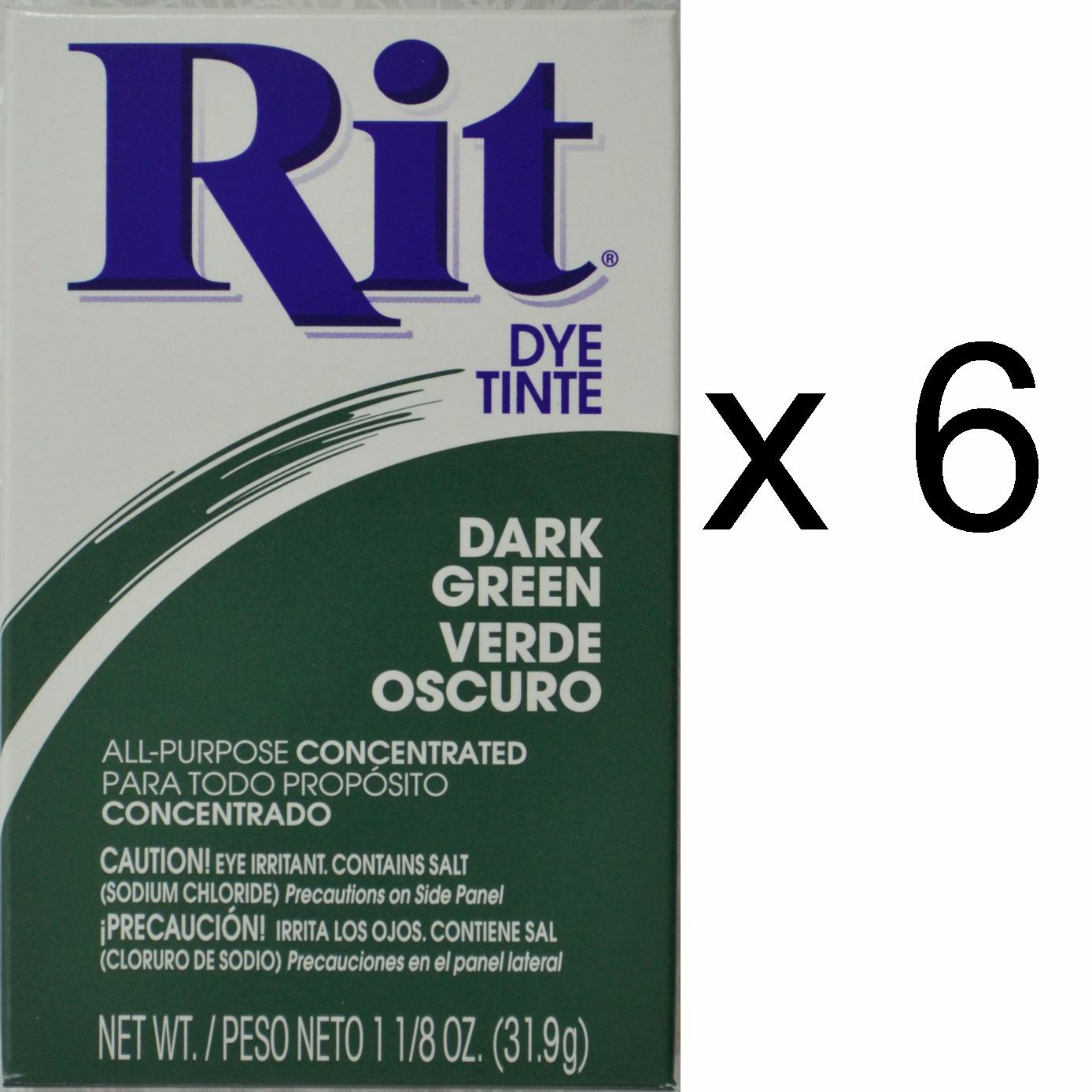 6 Packets of RIT ALL Purpose Powder Fabric Dye 31.9g, Select