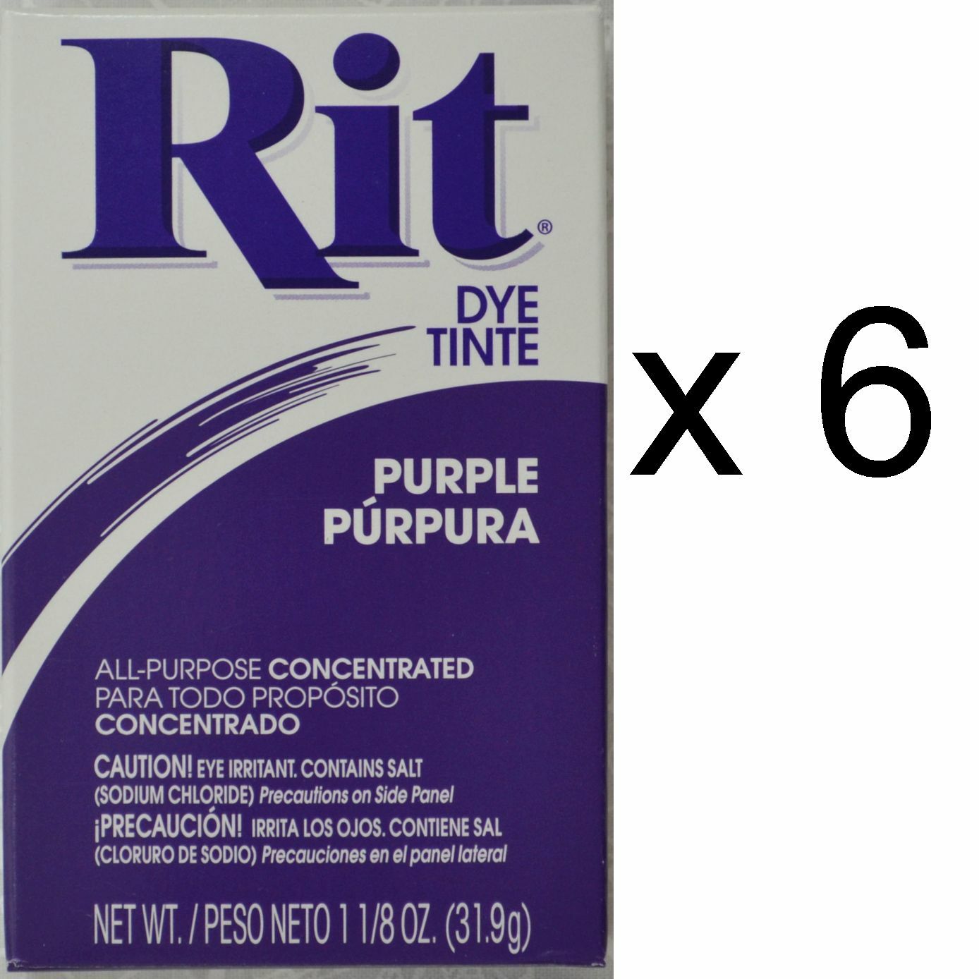 6 Packets of RIT ALL Purpose Powder Fabric Dye 31.9g, Select Colour