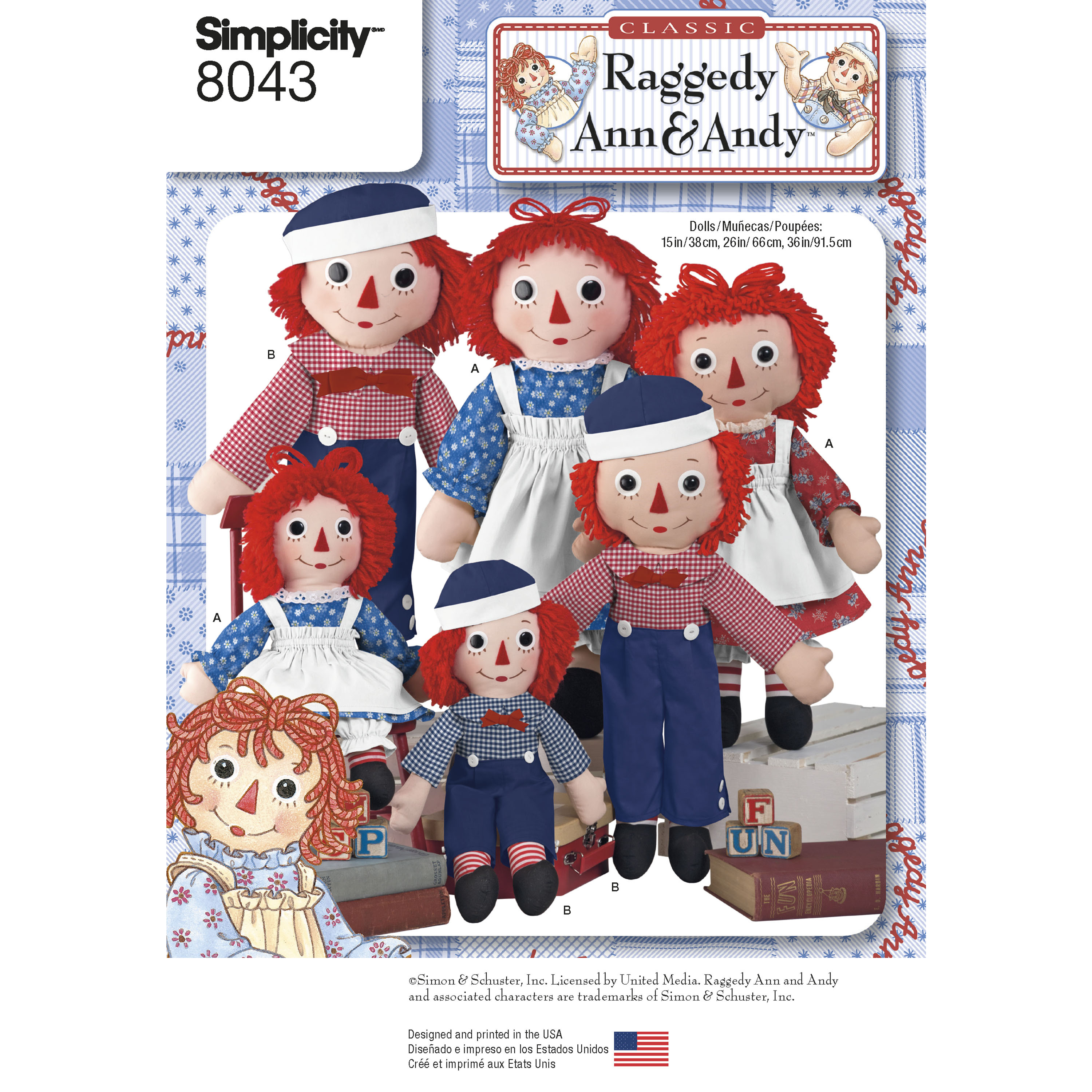 Raggedy Ann & Andy Fabric Fat Quarters