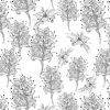 Great Southern Land Grevillea Sketch White, 112cm Wide 100% Cotton Fabric 1008-6