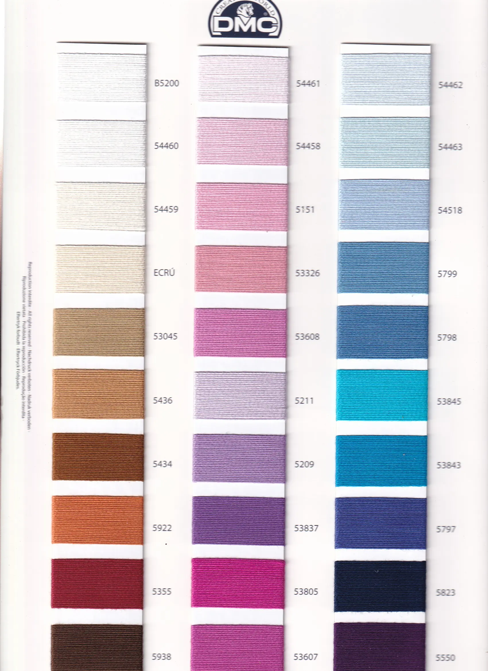 DMC Petra shade card page 2