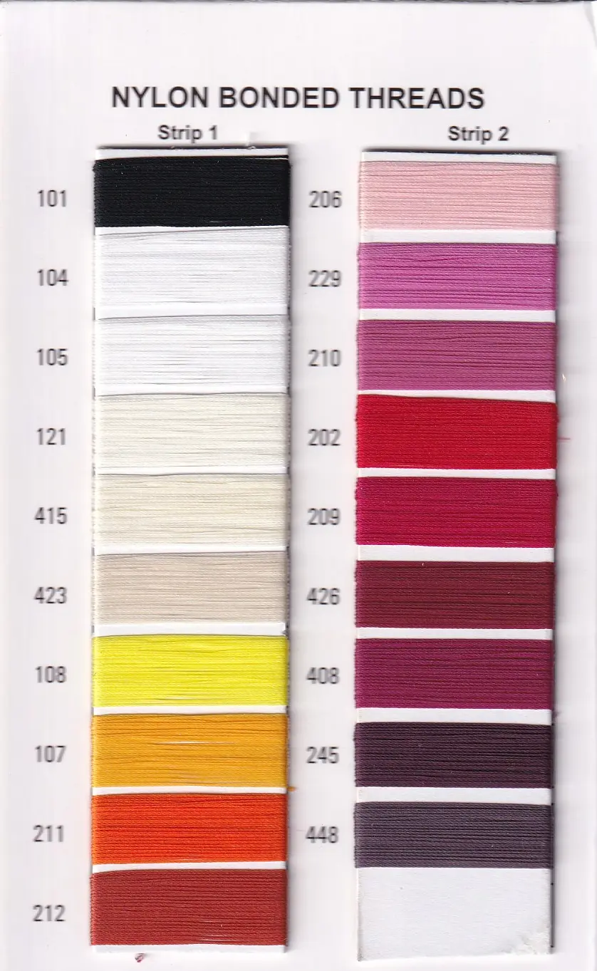 Bonded nylon shade card