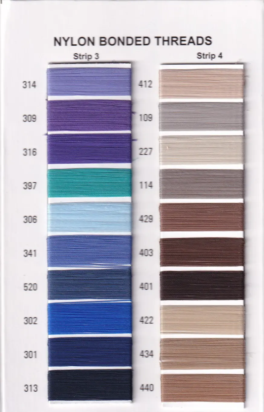 Bonded Nylon shade card