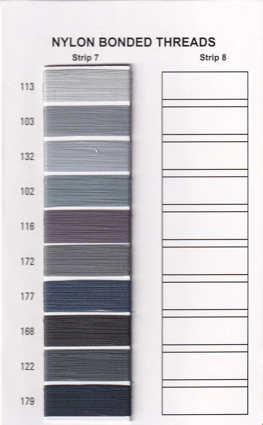 Bonded Nylon shade card