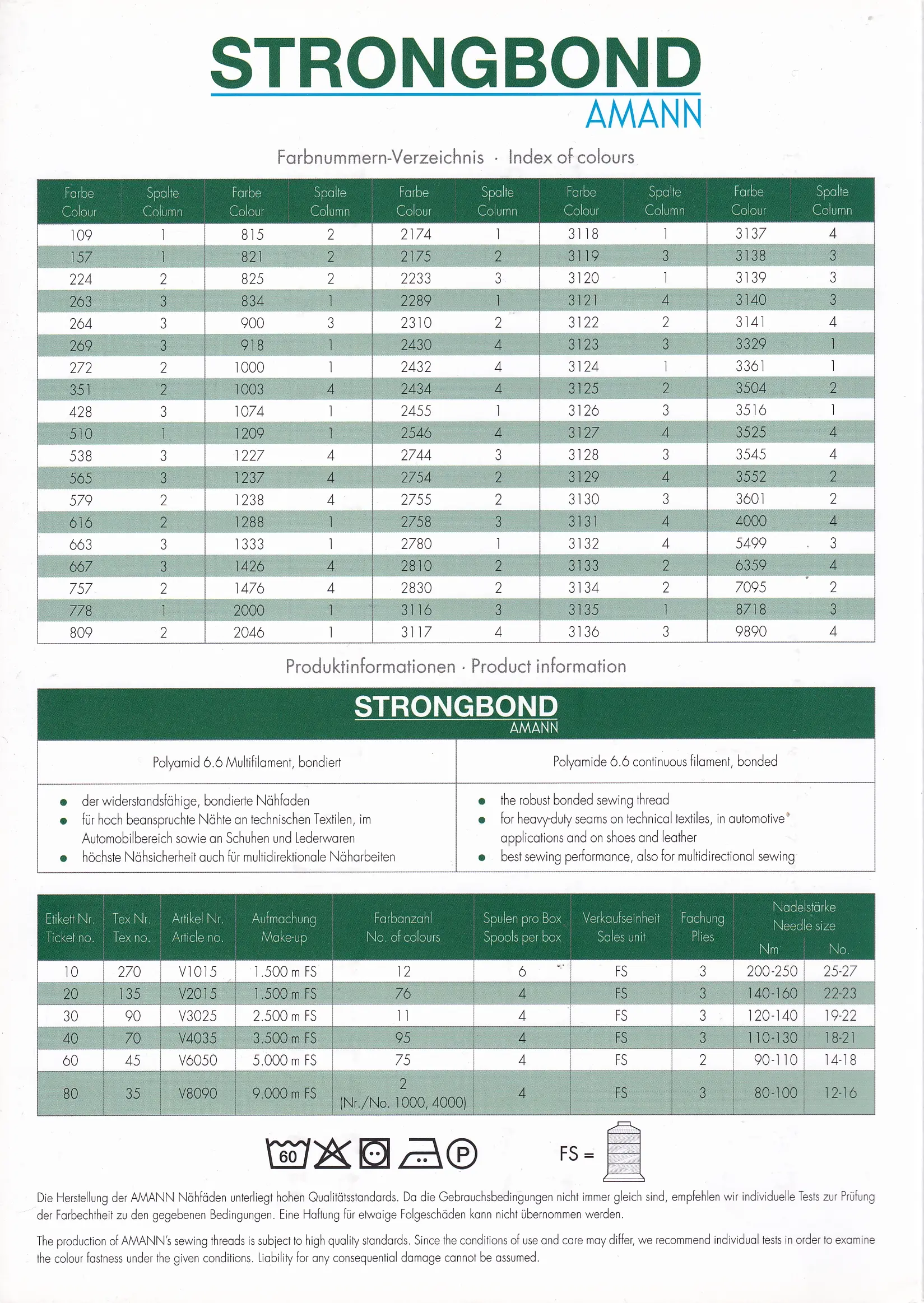 Anann Strongbond Colour Card Page 2