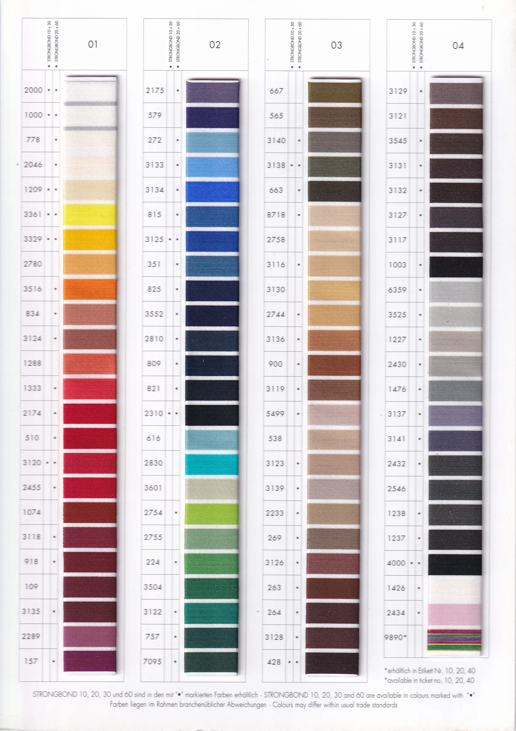 Amann Strongbond Colour Card page 3