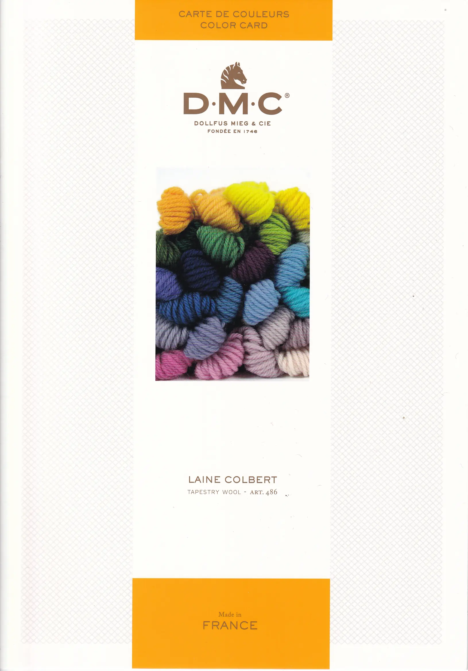DMC Tapestry Wool colour card front cover