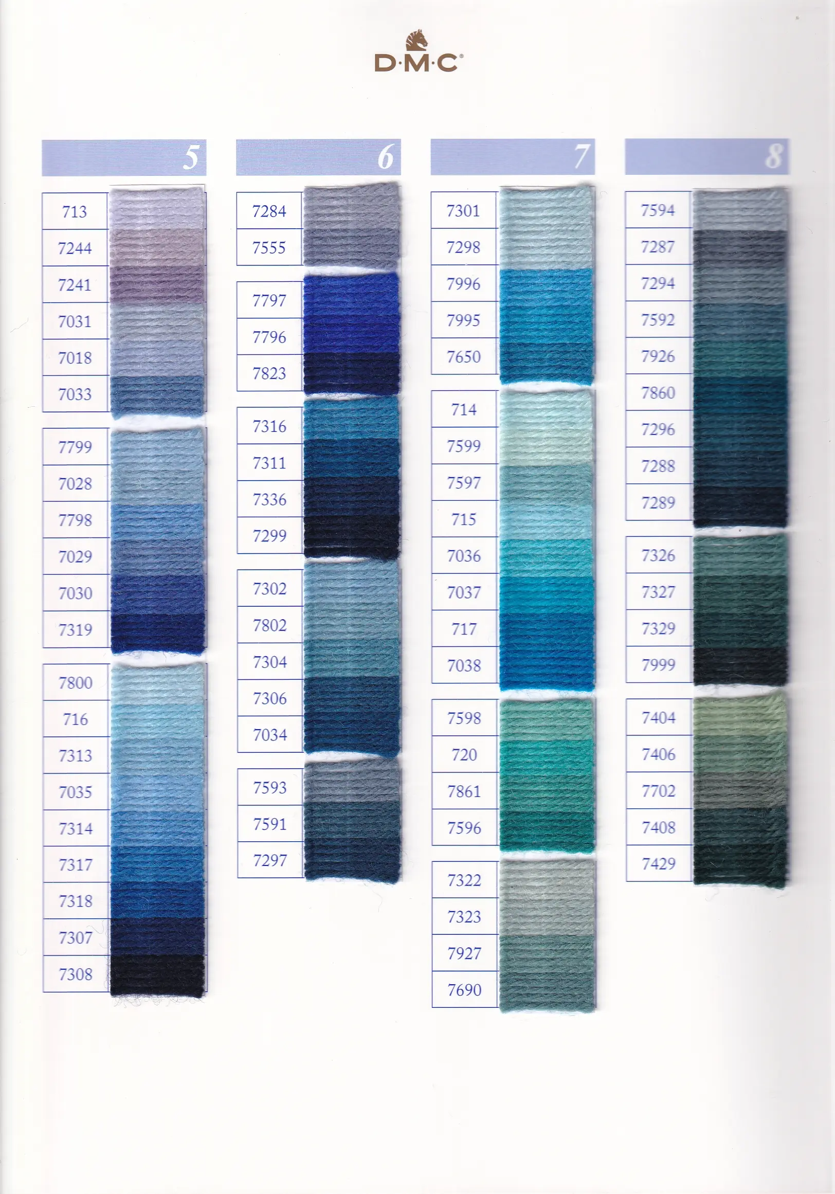 DMC Tapestry Wool colour card page 3