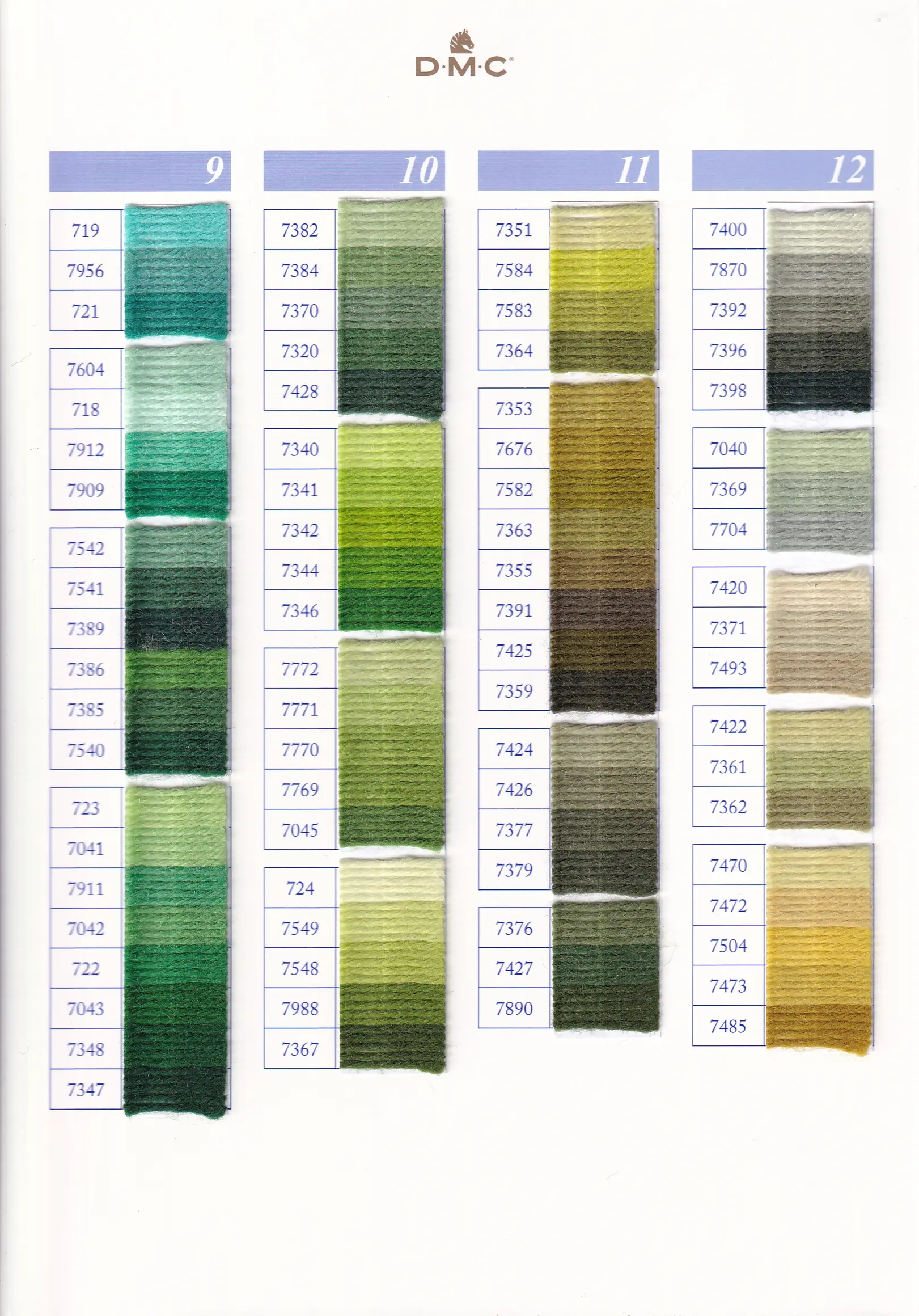 DMC Tapestry Wool colour card page 4