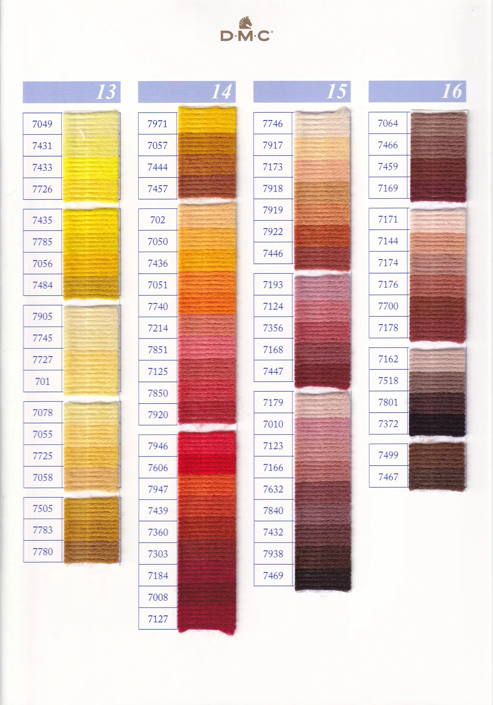 DMC Tapestry Wool colour card page 5