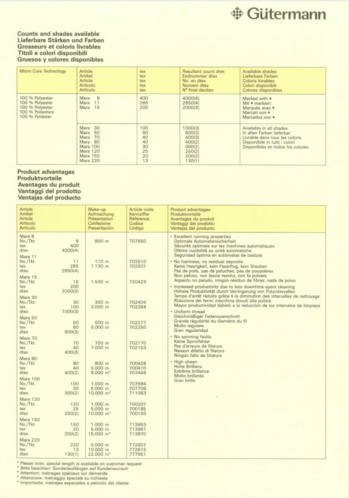 Gutermann Mara Thread Colour Chart Page 2