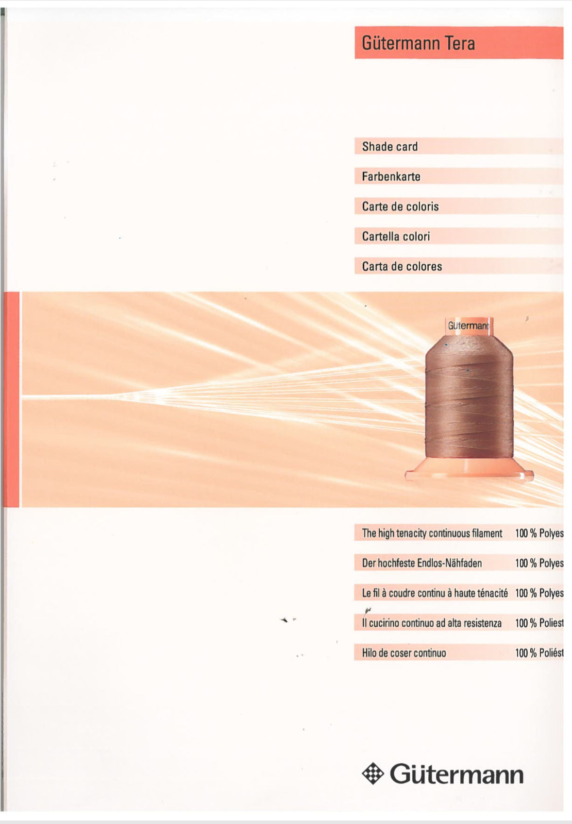 Gutermann Tera Industrial Thread Colour Chart Page 1