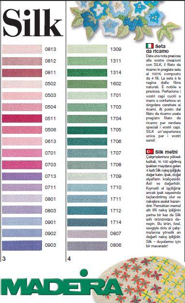 Madeira Silk Thread Colour Chart