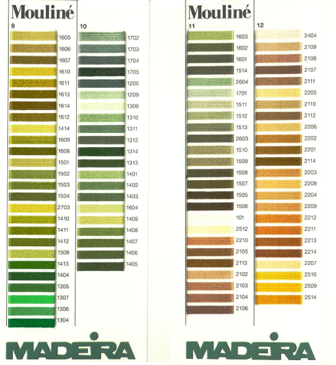 Maderia Mouline Stranded Cotton Hand Embroidery Thread Colour Chart Page 3