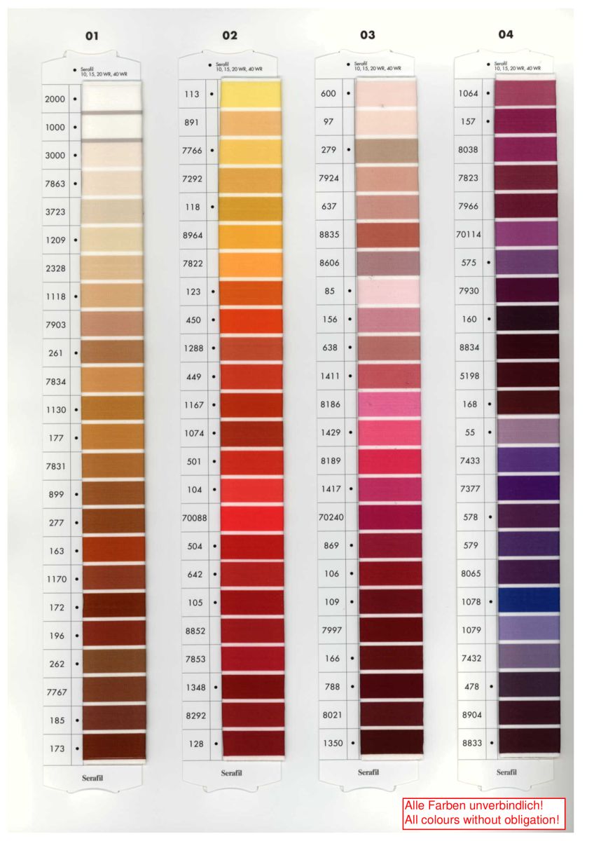 The Amann Group Serafil Polyester Multifilament | Polyester Continuous Filament Thread Card Page 3