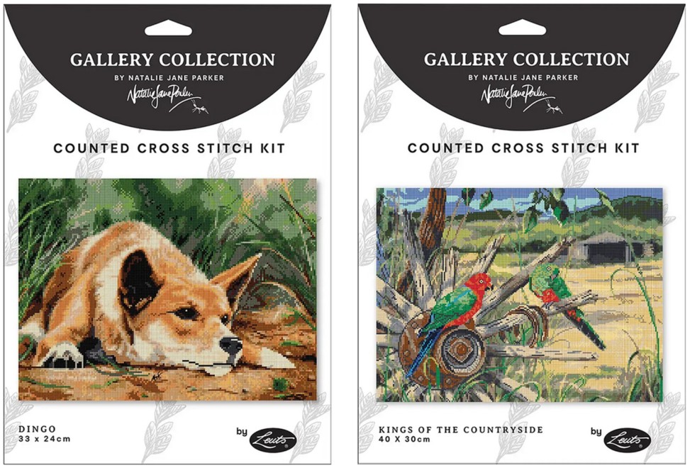dingo and birds cross stitch kits