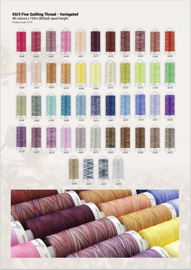 Sew Easy Fine Quilting Thread Colour Chart page 3