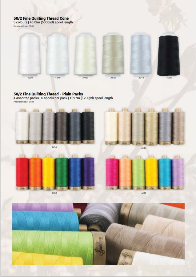 Sew Easy Fine Quilting Thread Colour Chart page 4