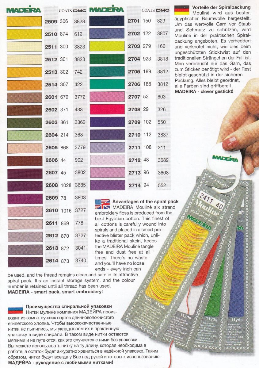 Maderia Mouline Stranded Cotton Hand Embroidery Thread Colour Conversion Chart Page 3