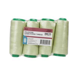 Birch 4 Pack NATURAL Overlocker Thread 2000m, 100% Polyester