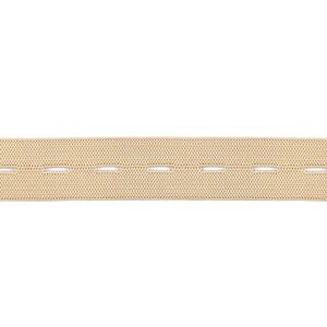 BUTTON HOLE Elastic, 20mm BEIGE, Per Metre