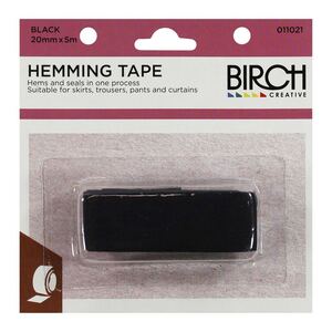 Birch BLACK Iron On Bias Hemming Tape 20mm x 5m