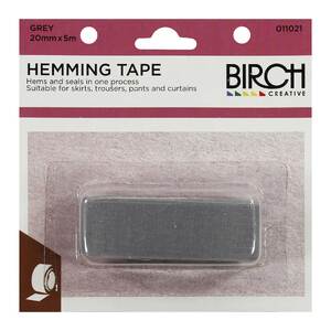 Birch GREY Iron On Bias Hemming Tape 20mm x 5m