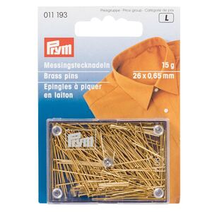 Prym Brass Pins, 0.65 x 26mm, Gold-Coloured, 15G Pack