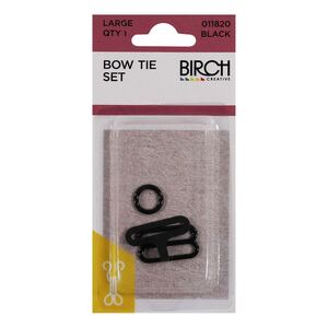 Birch Bow Tie Set Large, 1 Set, Black Colour, Instructions On Pack