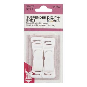 Birch Suspender Ends WHITE 4 pack 011822