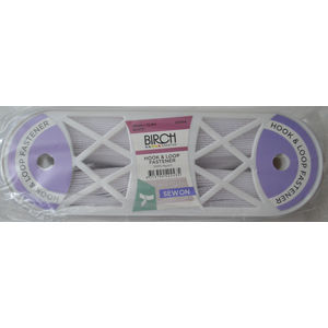Birch Hook and Loop Fastener Tape Sew In, 25mm x 12.5 Metres, WHITE