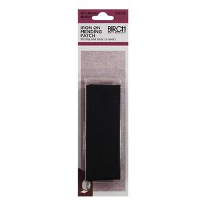 Birch BLACK Iron-On Mending Patch Fabric 90mm x 255mm