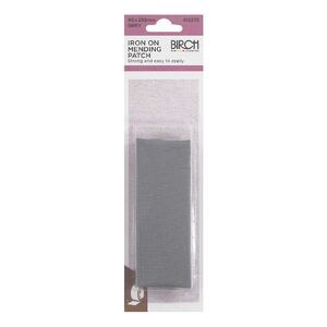 Birch GREY Iron-On Mending Patch Fabric 90mm x 255mm