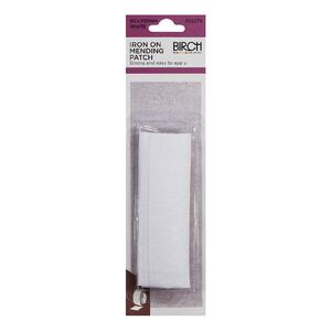 Birch WHITE Iron-On Mending Patch Fabric 90mm x 255mm