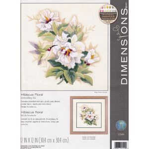 HIBISCUS FLORAL Crewel Embroidery Kit 30.4 x 30.4cm, 1544