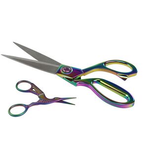 Rainbow Scissor Set 2pc, Dressmaking 20cm (8??Ñ) &amp; Stork Embroidery 9.5cm (3.5??Ñ)