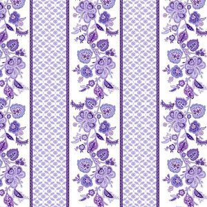 Lavender Fields, Violette Stripe White, Cotton Fabric 110cm Wide (0183-3109)
