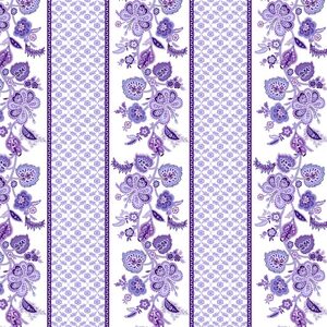 Lavender Fields, Violette Stripe White, Cotton Fabric 110cm Wide (0183-3109)
