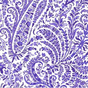Lavender Fields, Marianne Paisley Purple, Cotton Fabric 110cm Wide (0183-3265)