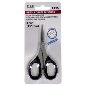 KAI Needle Craft Scissors Model 1115, 115mm (4 1/2&quot;) Soft Handle (EP)