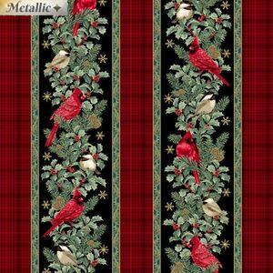Winter Elegance Stripe Metallic MULTI 110cm Wide Cotton Fabric (0190-4299)