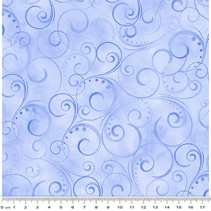 Spring Breeze, Breezy Scroll Blue, Cotton Fabric 110cm Wide (0202-8705)