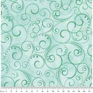 Spring Breeze, Breezy Scroll Teal, Cotton Fabric 110cm Wide (0202-8708)