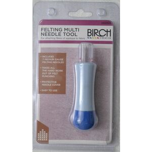 Birch Multi Needle Felting Tool, with Protective Cover, 7 Needle. Appliques are easy
